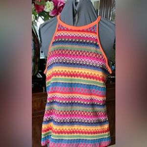 Colorful Striped Knit Halter Top - Multicolor